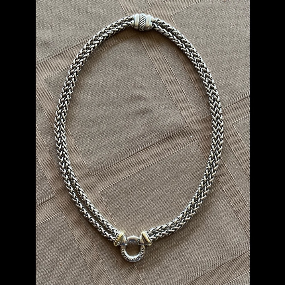 David Yurman Double Wheat Donut Necklace